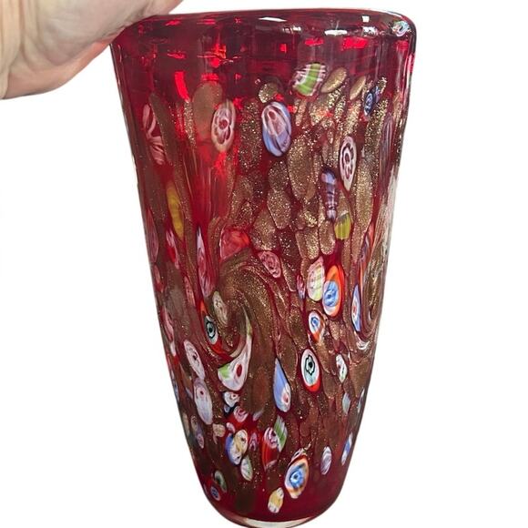 Superb MCM Giulio Radi A.V.E.M Millefiori Red Glass Vase c1950s - Picture 2 of 9